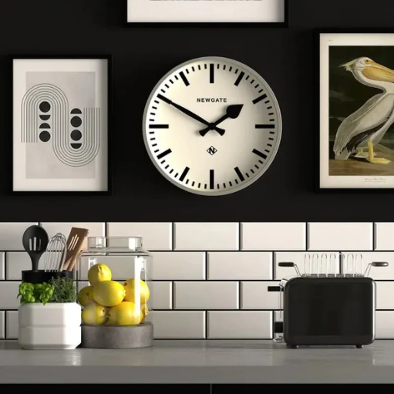 Newgate Number Three Railway Clock in Posh Grey-2